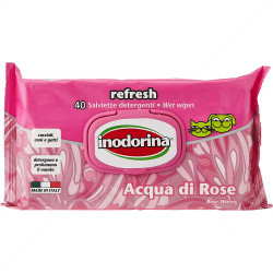 INODORINA Мокри кърпи с розова вода, 40 бр.