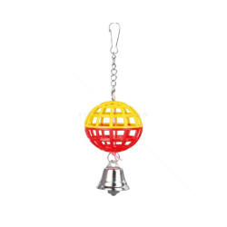 TRIXIE Цветна топка със звънче за птици, жълто-червена